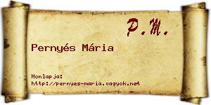Pernyés Mária névjegykártya